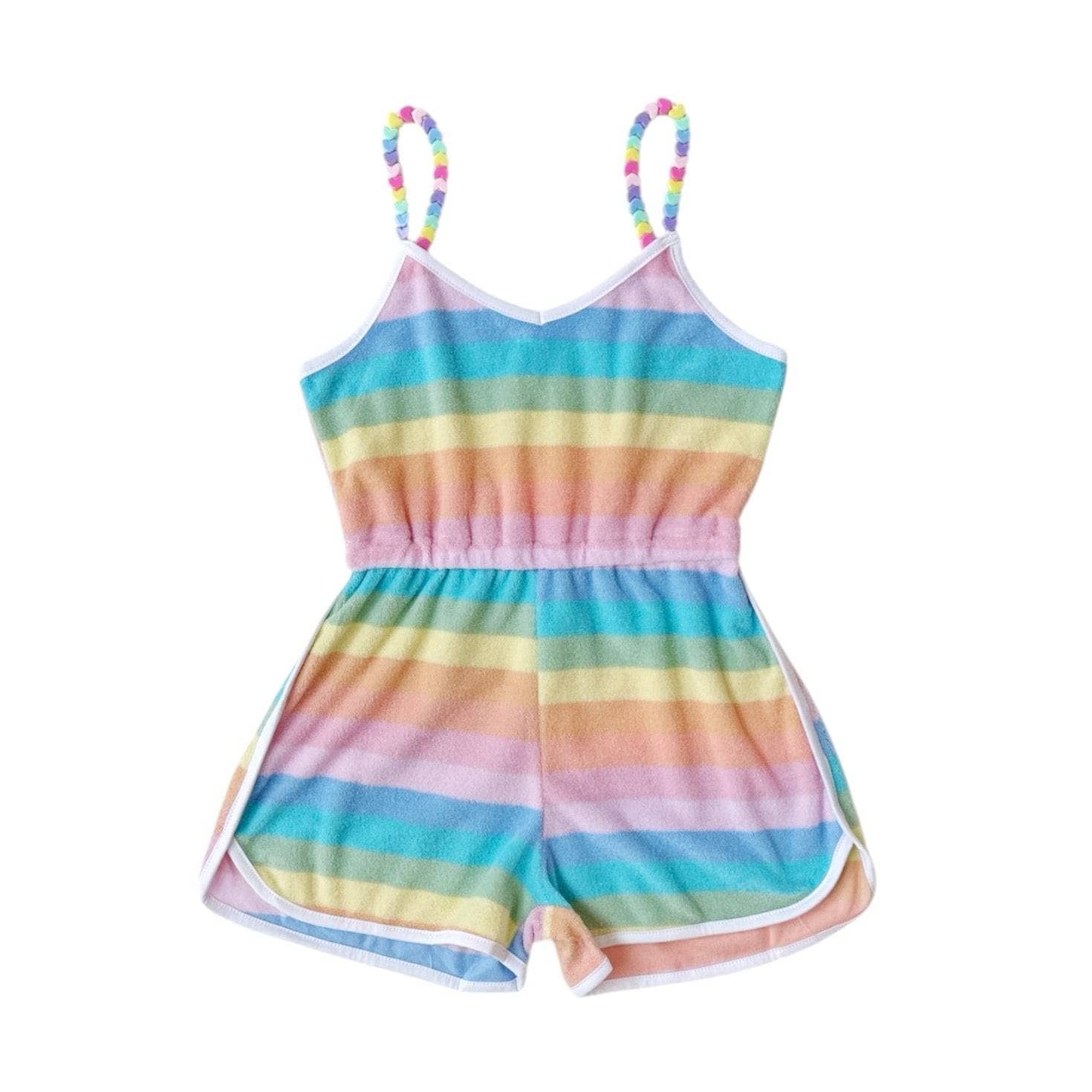 Pastel Ombre Beaded Hearts Romper Pastel Ombre Beaded Hearts Romper