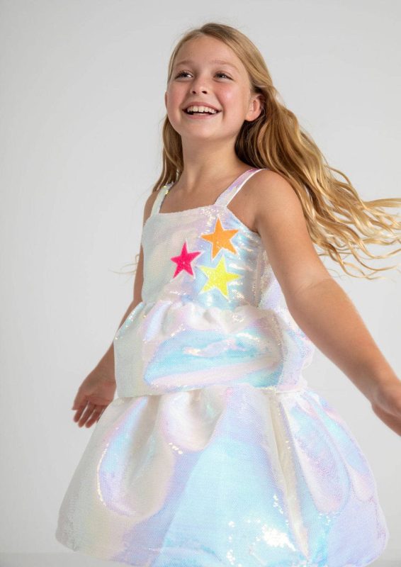 Tiered Stars Sequin Dress