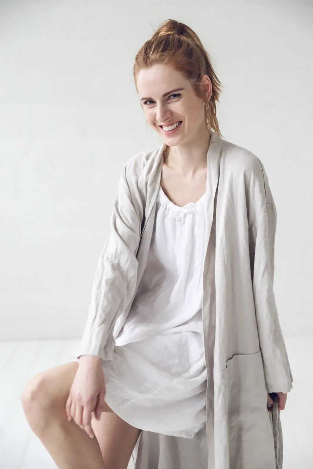 Linen Nightgown: Romantic White Linen Sleepwear Linen Nightgown: Romantic White Linen Sleepwear