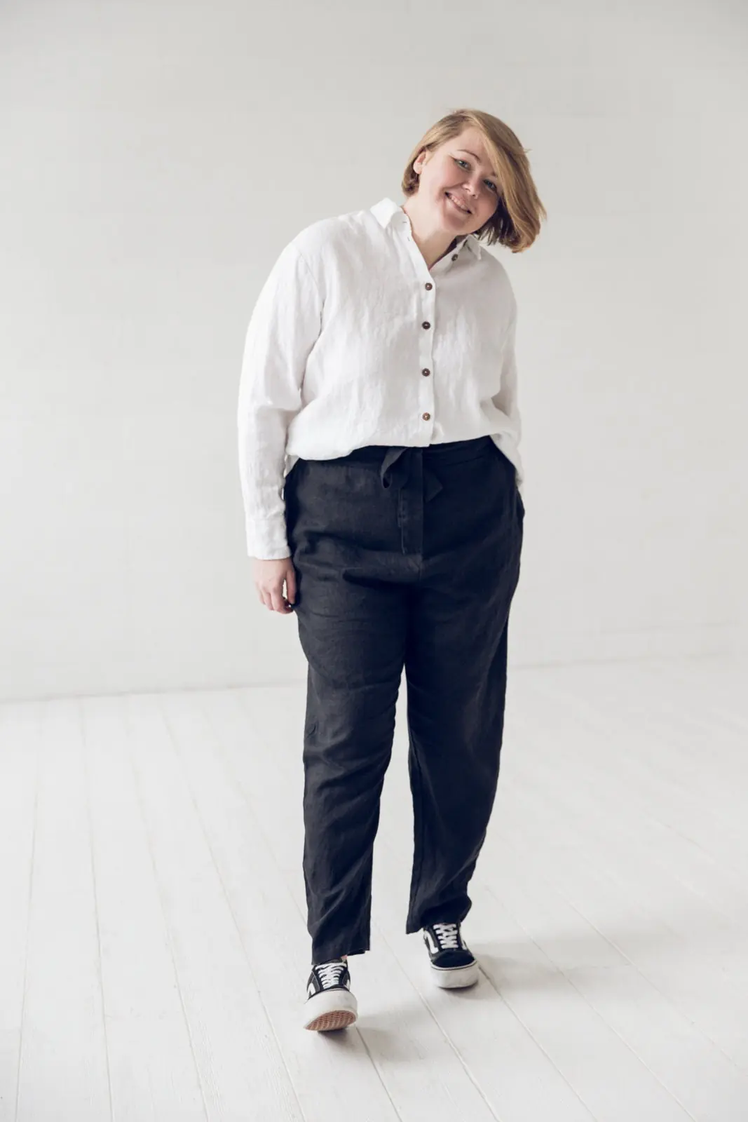 High Waist Linen Pants: Plus Size Woman Trousers High Waist Linen Pants: Plus Size Woman Trousers