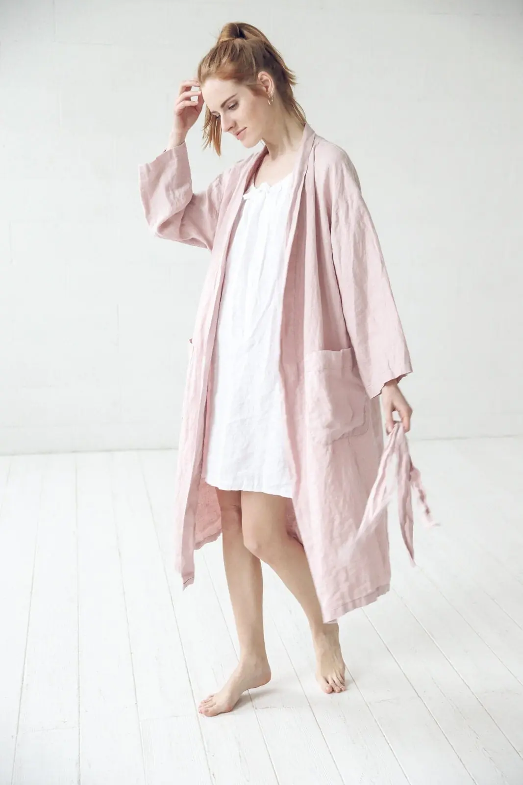 Linen Nightgown: Romantic White Linen Sleepwear Linen Nightgown: Romantic White Linen Sleepwear