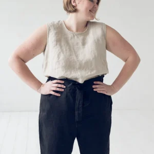 High Waist Linen Pants: Plus Size Woman Trousers