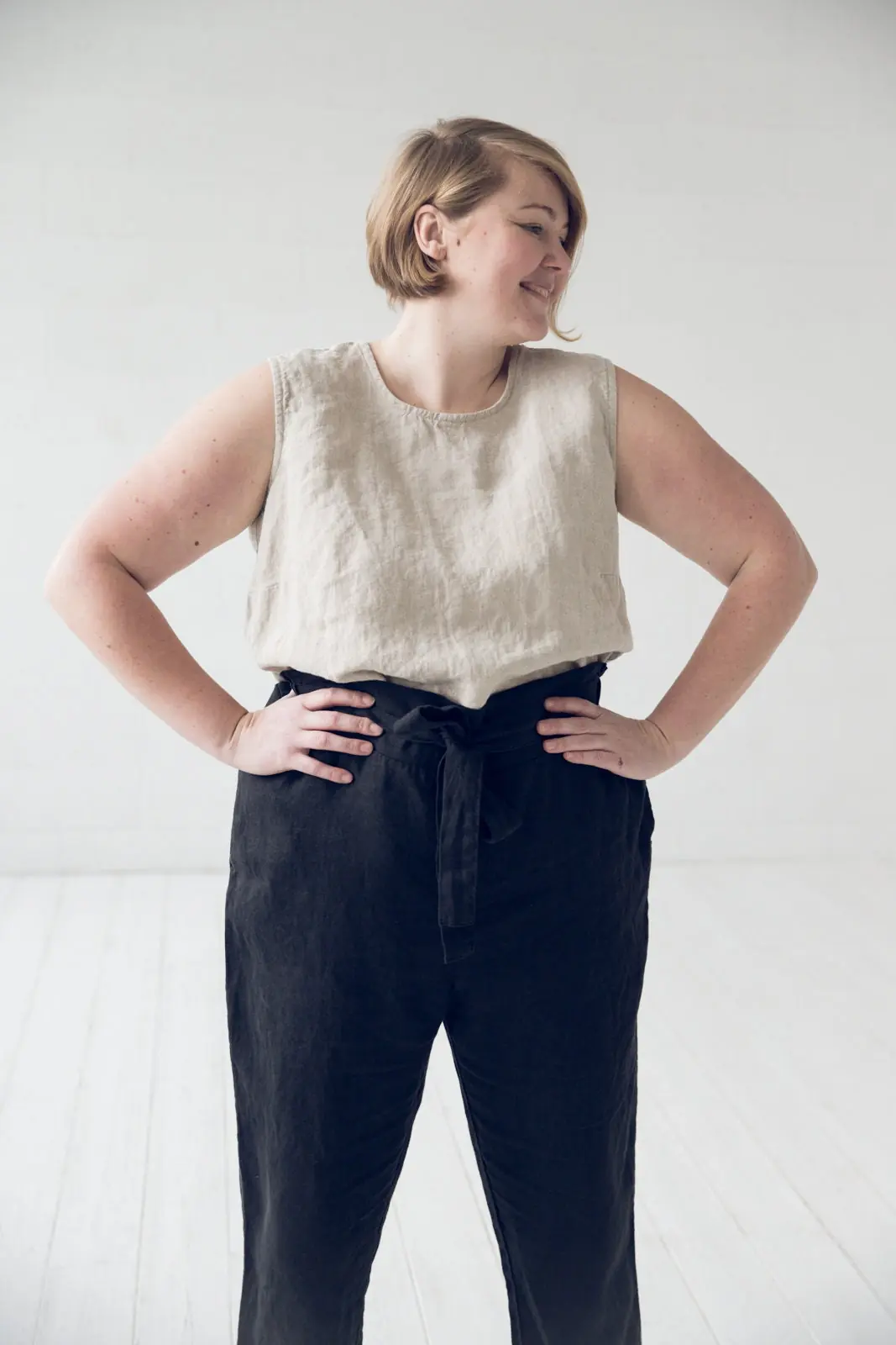 High Waist Linen Pants: Plus Size Woman Trousers High Waist Linen Pants: Plus Size Woman Trousers