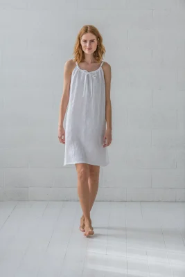 Linen Nightgown: Romantic White Linen Sleepwear