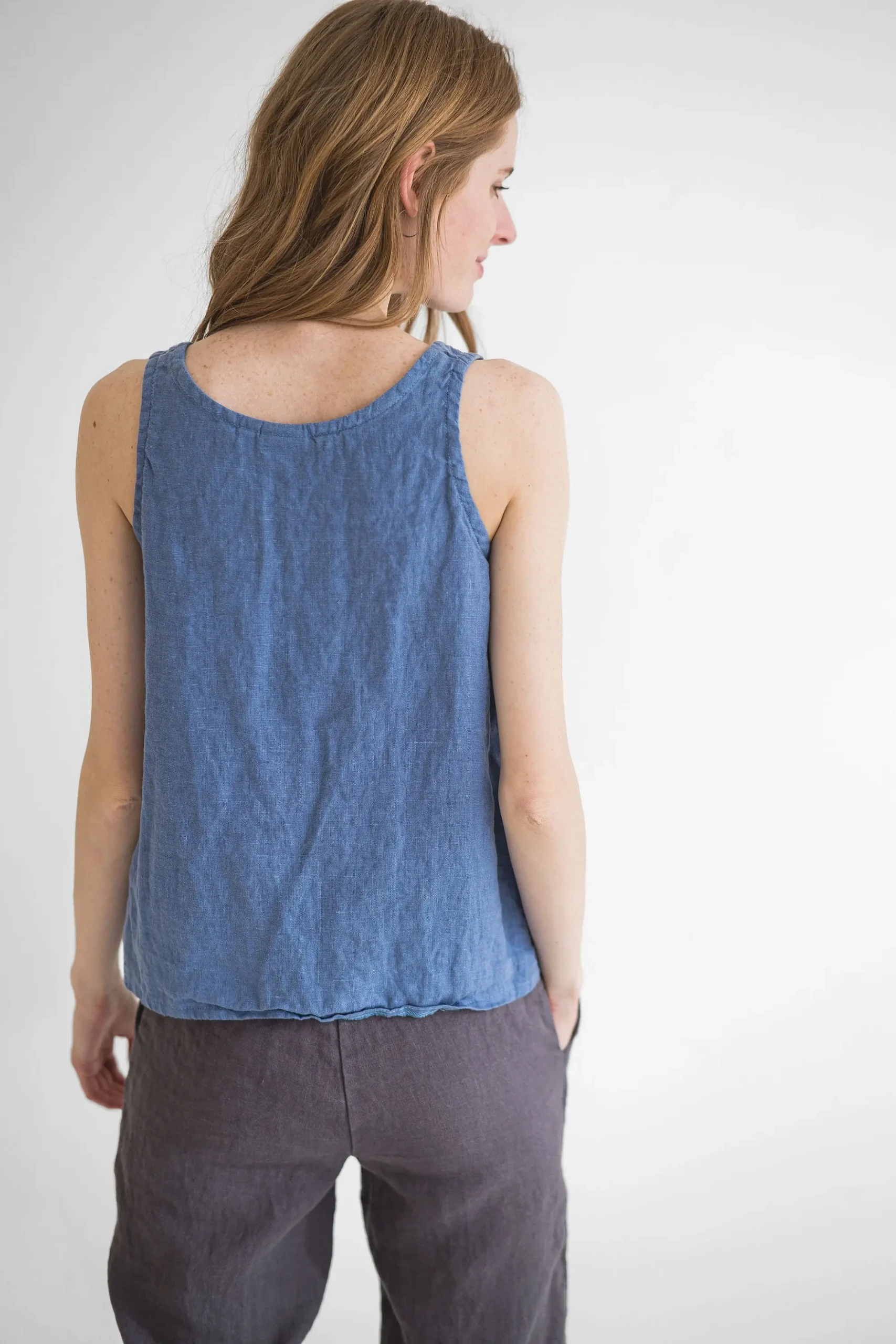 Classic Linen Tank Top: Sleeveless Summer Blouse Classic Linen Tank Top: Sleeveless Summer Blouse