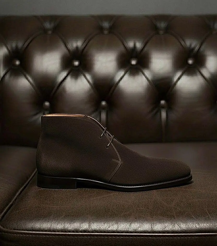 Brown Suede Leather Chukka Boots Goodyear Welted Boots Italian Leather Handmade Boots Unisex Boots Brown Suede Leather Chukka Boots Goodyear Welted Boots Italian Leather Handmade Boots Unisex Boots