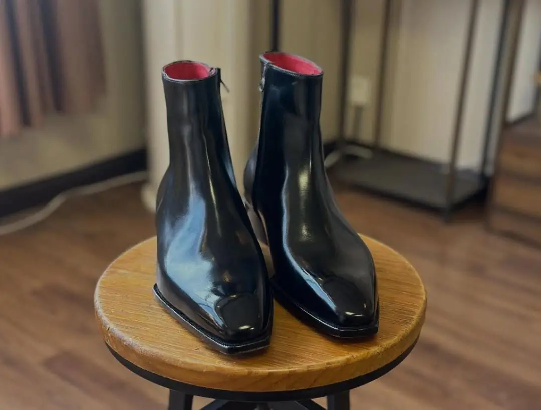 Black Chelsea Boots Leather Goodyear Welted Zipper Boots Italian Leather Handmade Boots Unisex Boots Black Chelsea Boots Leather Goodyear Welted Zipper Boots Italian Leather Handmade Boots Unisex Boots