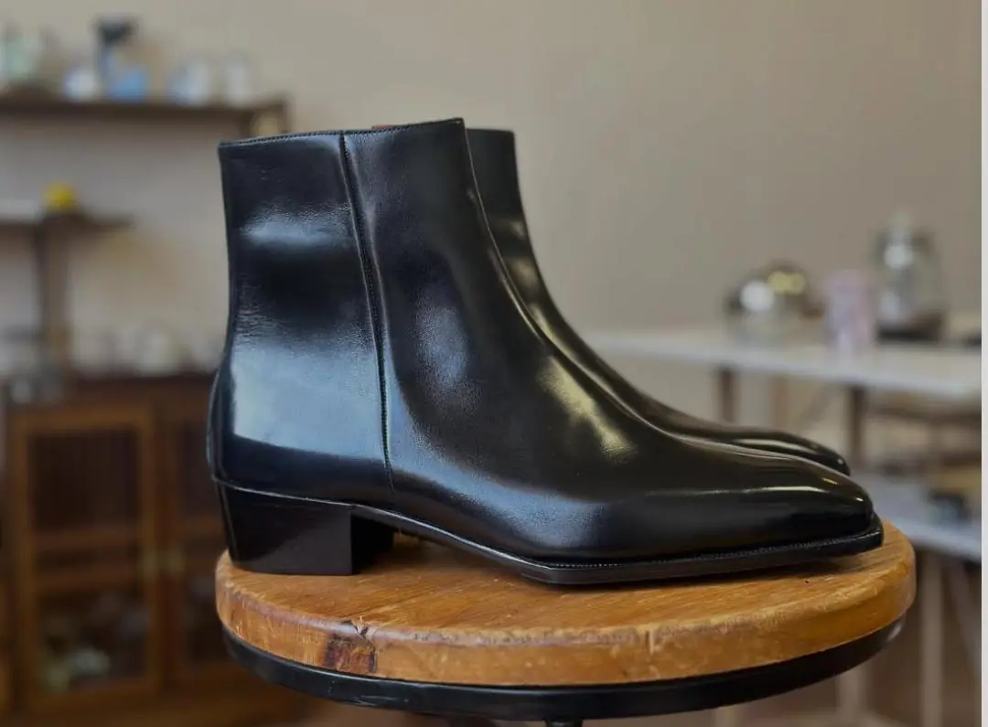 Black Chelsea Boots Leather Goodyear Welted Zipper Boots Italian Leather Handmade Boots Unisex Boots Black Chelsea Boots Leather Goodyear Welted Zipper Boots Italian Leather Handmade Boots Unisex Boots