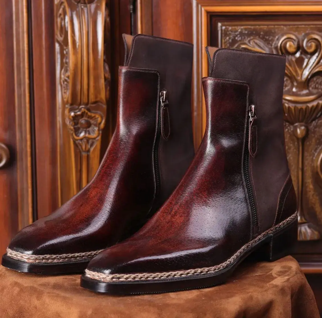 Brown Chelsea Norwegian Stitch Boots Leather Goodyear Welted Zipper Boots Italian Leather Handmade Boots Unisex Boots Brown Chelsea Norwegian Stitch Boots Leather Goodyear Welted Zipper Boots Italian Leather Handmade Boots Unisex Boots