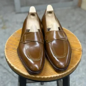 Light Brown Butterfly Loafers Good Year Welted Hand Made Loafers Classic Italian Men’s Shoes
