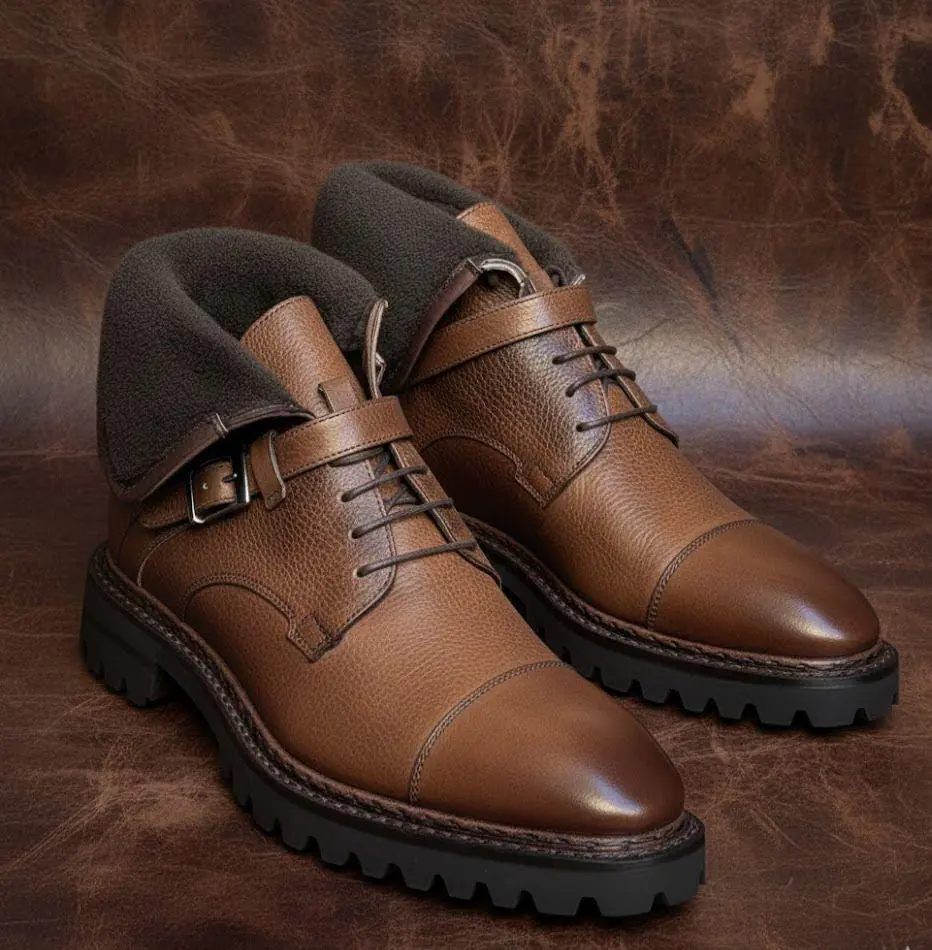 Brown Winter Boots Leather Goodyear Welted Jager Boots Italian Leather Handmade Boots Unisex Boots Brown Winter Boots Leather Goodyear Welted Jager Boots Italian Leather Handmade Boots Unisex Boots