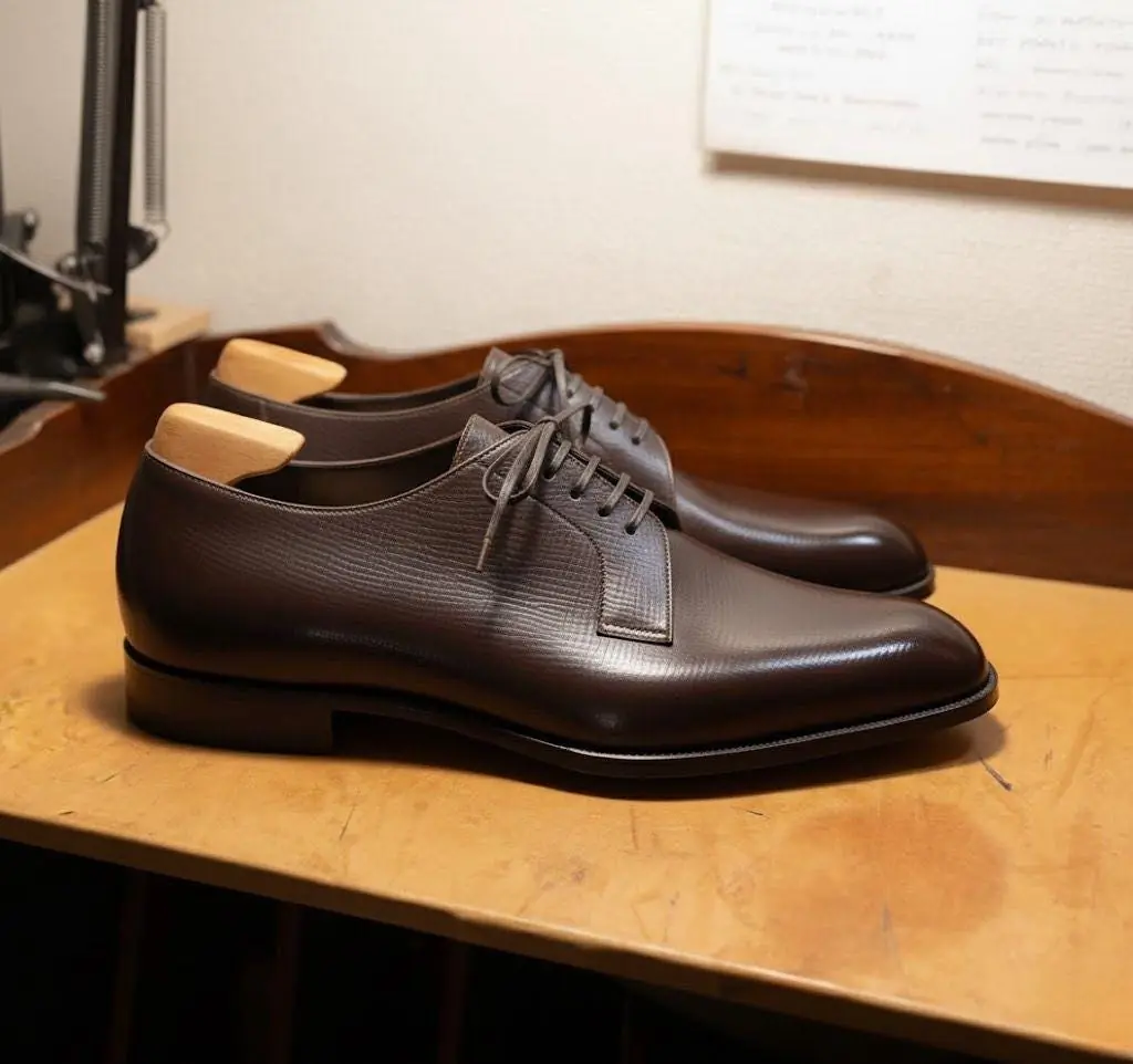 Men’s Brown Handmade Whole Cut Leather Derby Shoes Formal Shoes Good Year Welted Shoes Men’s Brown Handmade Whole Cut Leather Derby Shoes Formal Shoes Good Year Welted Shoes