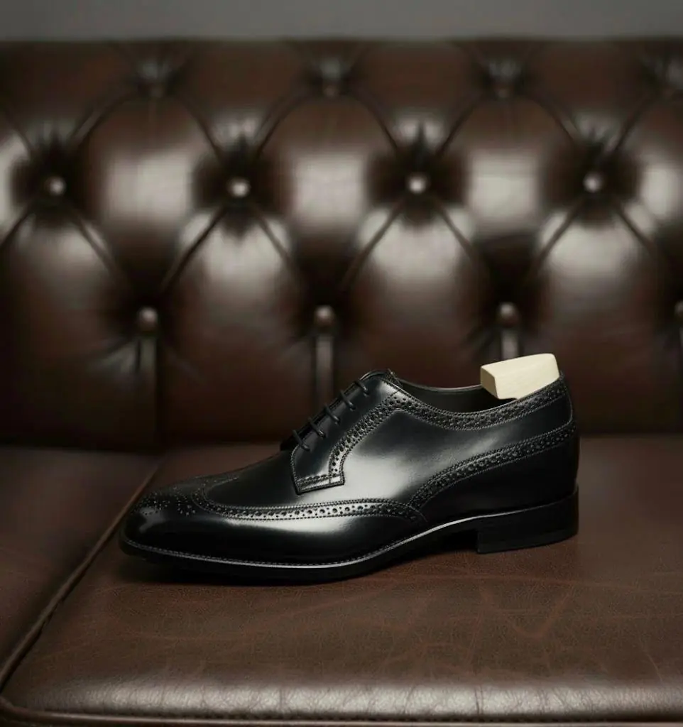 Back Handmade Semi Brogue Leather Derby Shoes Office Shoes Casual Mens Shoes Bespoke Shoes Back Handmade Semi Brogue Leather Derby Shoes Office Shoes Casual Mens Shoes Bespoke Shoes