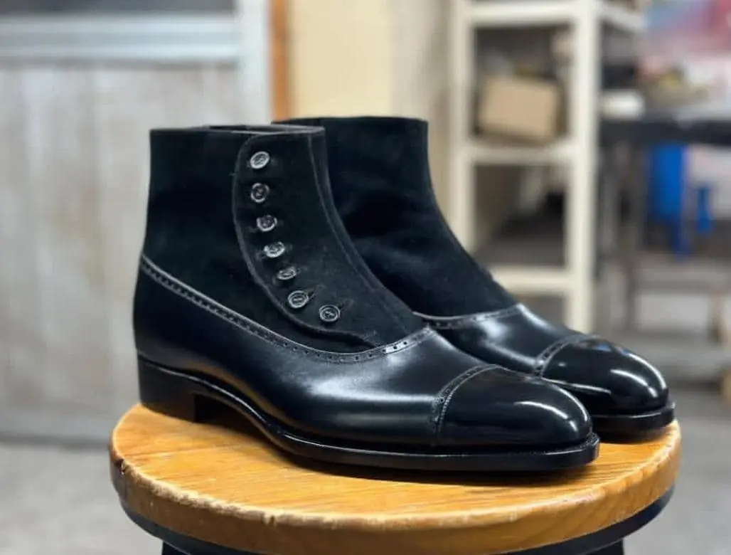 Black Button Boots Leather Goodyear Welted Button Boots Italian Leather Handmade Boots Unisex Boots Black Button Boots Leather Goodyear Welted Button Boots Italian Leather Handmade Boots Unisex Boots