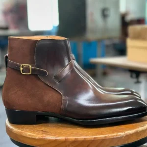 Brown Leather Jodhpur Boots Goodyear Welted Boots Italian Leather Handmade Boots Unisex Boots