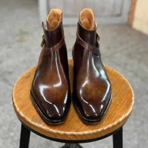 Brown  Leather Jodhpur Boots Goodyear Welted  Boots  Italian Leather Handmade Boots Unisex Boots