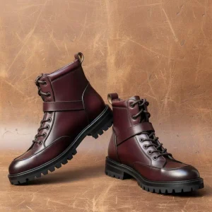Burgundy Boots For Men Unisex Boots Handmade Vintage Boots Premium Leather Boots Oxford Boots